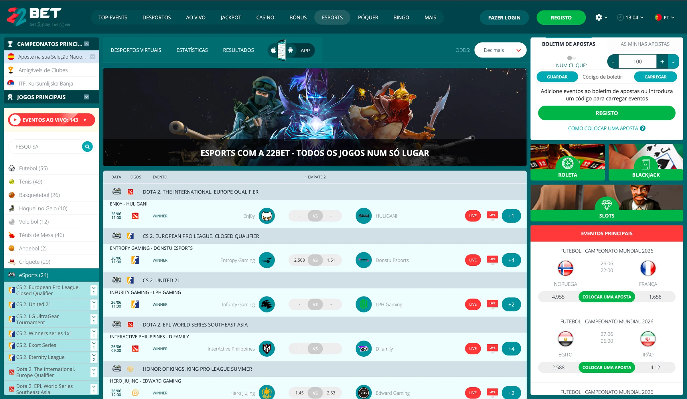 22Bet Plataforma de apostas